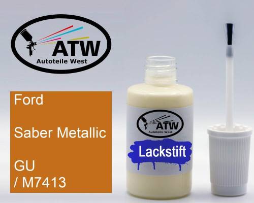 Ford, Saber Metallic, GU / M7413: 20ml Lackstift, von ATW Autoteile West.